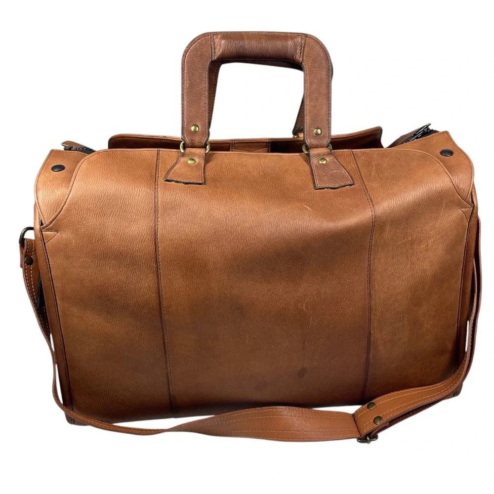 Glaser Designs 19” Leather Litigation Day Bag Satchel Briefcase Travel SF USA
